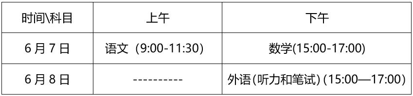 统一高考时间安排.png